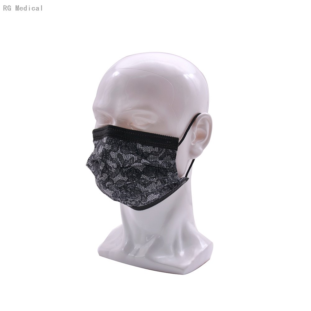 3 layer Non-woven Lace style Mask for Women