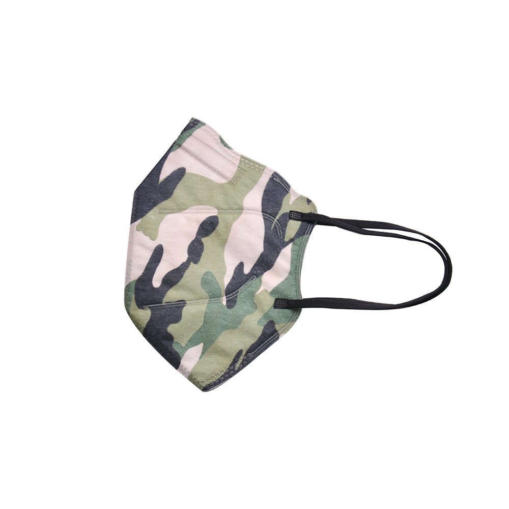 Folding Flat 5 Ply Protective Respirator Camouflage Green