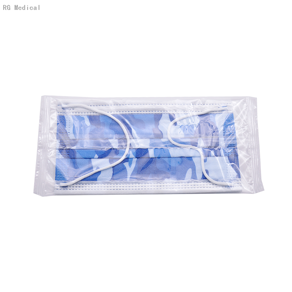 Navy Blue Camouflage Style 3 Ply Disposable Face mask