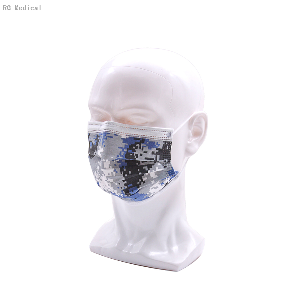 Sky Blue Camouflage Style 3 Ply Disposable Face mask