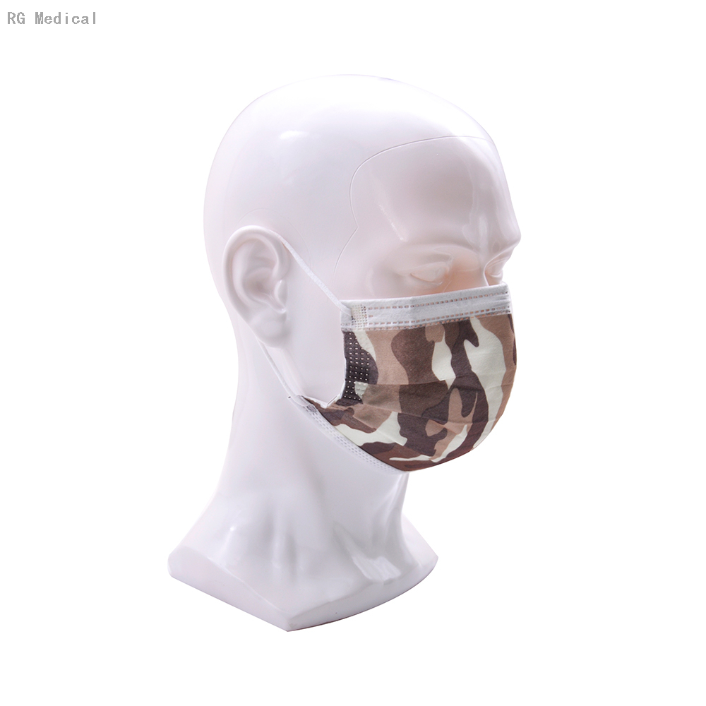Protection PM2.5 Fold Flat Brown Army Facial FFP2 Mask 