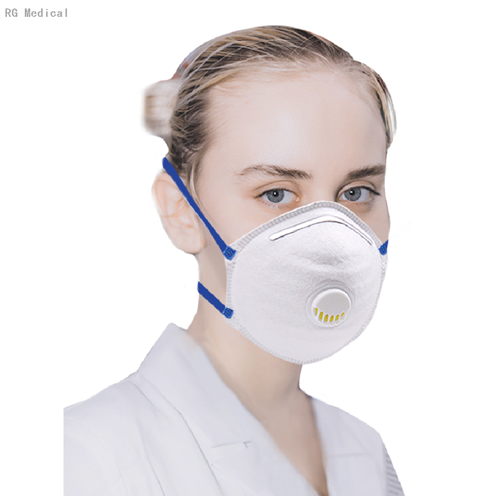 CE White Cup Shape FFP2 Particle Respirator Valved